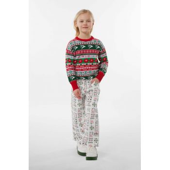 Kenzo Kids pulover pentru copii din amestec de lana culoarea rosu