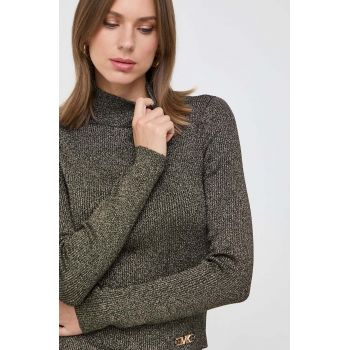 MICHAEL Michael Kors pulover femei, culoarea auriu, cu turtleneck de firma original