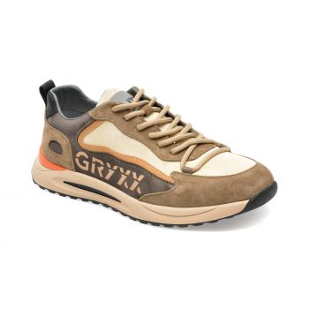 Pantofi GRYXX albi, 3033, din piele naturala de firma originali