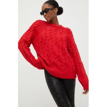 Answear Lab pulover de lana culoarea rosu, călduros ieftin