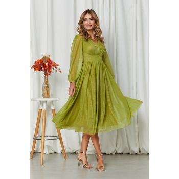 Rochie de ocazie din voal cu glitter Wilma Fistic