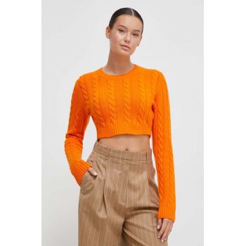 United Colors of Benetton pulover de lana femei, culoarea portocaliu, light ieftin