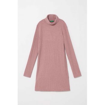 United Colors of Benetton rochie fete culoarea roz, mini, evazati ieftina