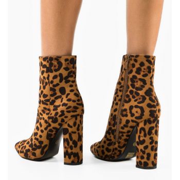 Botine dama Leo Animal Print ieftine
