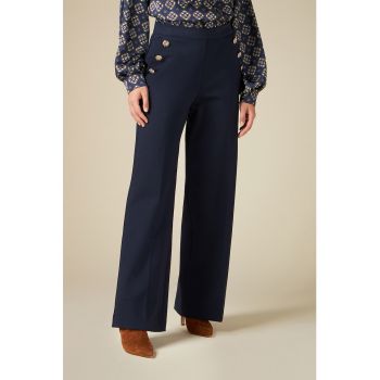 Pantaloni ampli cu talie inalta