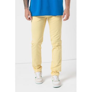 Pantaloni chino din amestec de in