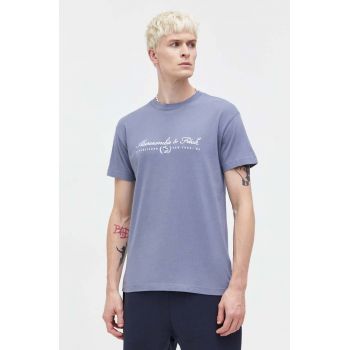Abercrombie & Fitch tricou din bumbac barbati, culoarea gri, cu imprimeu