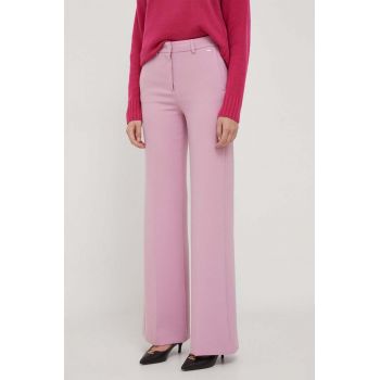 Joop! pantaloni femei, culoarea roz, lat, high waist