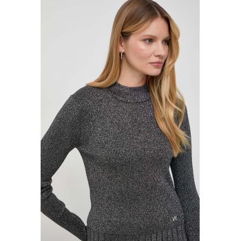 MICHAEL Michael Kors pulover femei, culoarea negru, cu turtleneck