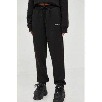 Nicce pantaloni de trening culoarea negru, melanj de firma original