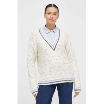 Pepe Jeans pulover femei, culoarea bej ieftin