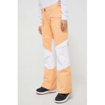 Roxy pantaloni Woodrose x Chloe Kim culoarea portocaliu