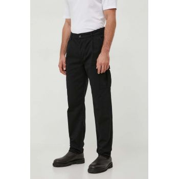 United Colors of Benetton pantaloni de bumbac culoarea negru, cu fason cargo de firma originali