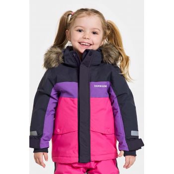 Didriksons geaca de iarna pentru copii BJÄRVEN KIDS PARKA culoarea roz