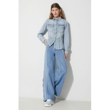 Karl Lagerfeld Jeans camasa jeans femei, cu guler clasic, slim de firma originala