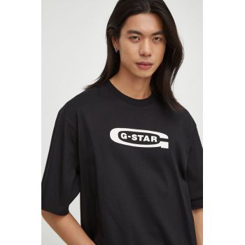 G-Star Raw tricou din bumbac barbati, culoarea negru, cu imprimeu