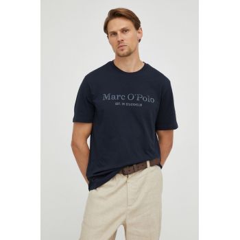 Marc O'Polo tricou din bumbac culoarea albastru marin, cu imprimeu ieftin