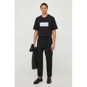 Michael Kors pantaloni de lana culoarea negru, drept de firma originali