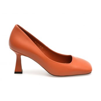 Pantofi EPICA portocalii, TY944, din piele naturala