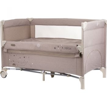 Patut Pliabil Chipolino Relax cu Laterala Culisanta Sand Linen