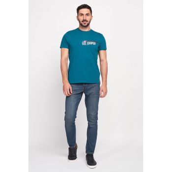 Blugi slim fit cu model decolorat