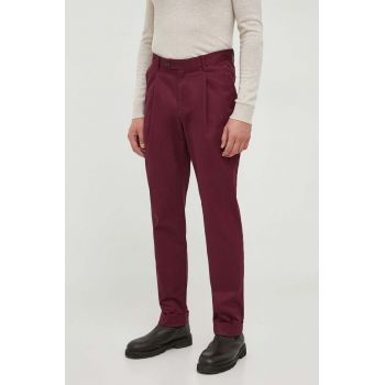Michael Kors pantaloni barbati, culoarea bordo, drept de firma originali