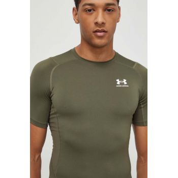 Under Armour tricou de antrenament culoarea verde, neted