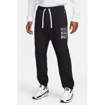 Pantaloni sport cu logo si snur