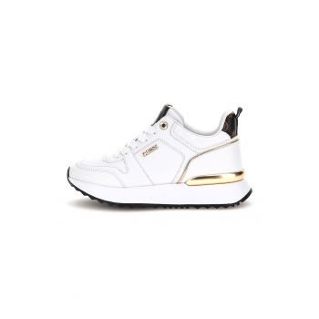 Pantofi sport de piele ecologica cu logo