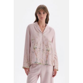 Camasa de pijama cu imprimeu floral la reducere