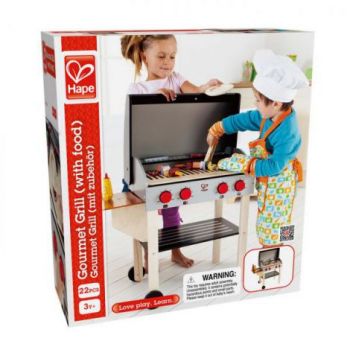 Gratar de jucarie din lemn, pentru copii 3ani+, 22 accesorii incluse, Hape E3127