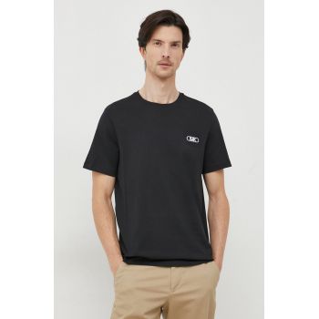 Michael Kors tricou din bumbac barbati, culoarea negru, cu imprimeu de firma original