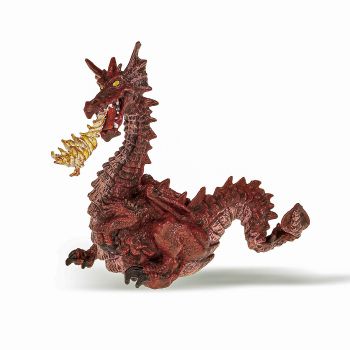 Papo figurina dragon rosu cu flacara de firma original