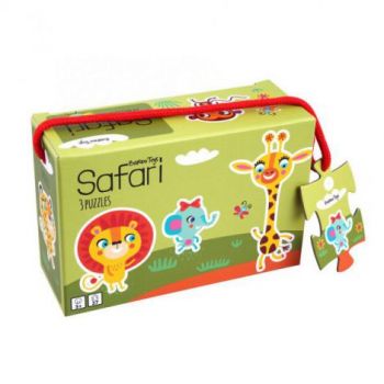 Set de 3 puzzle, Safari - Little Bright Ones Set de 3 puzzle, Safari - Little Bright Ones