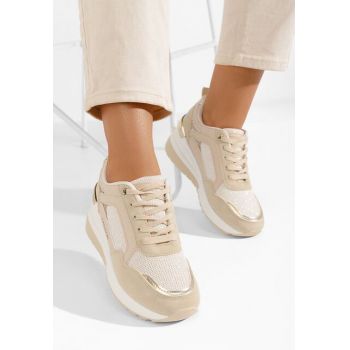 Sneakers cu platforma Setora bej