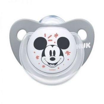 Suzeta Nuk Disney Mickey Silicon 0-6 luni M1 Gri/Roz