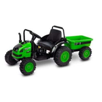 Tractor electric cu remorca si telecomanda Toyz HECTOR 12V Verde