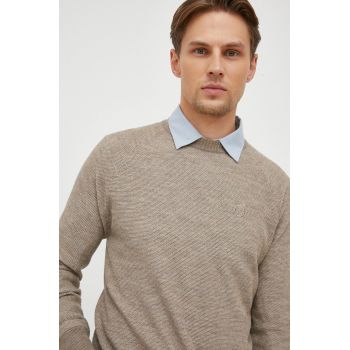 Trussardi pulover din amestec de lana barbati, culoarea bej, light