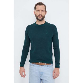 Trussardi pulover din amestec de lana barbati, culoarea verde, light