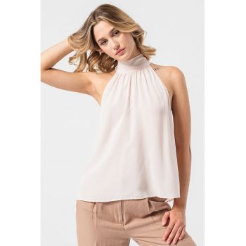 Bluza de satin cu decolteu american