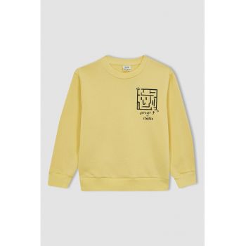 Bluza sport cu imprimeu pe piept