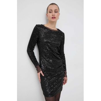 BOSS rochie culoarea negru, mini, mulata