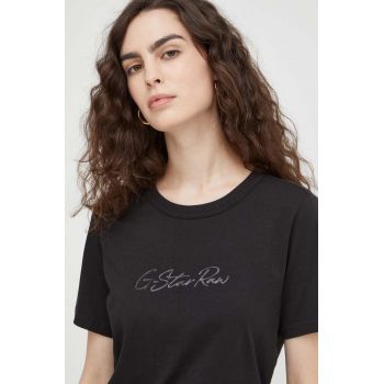 G-Star Raw tricou din bumbac femei, culoarea negru ieftin