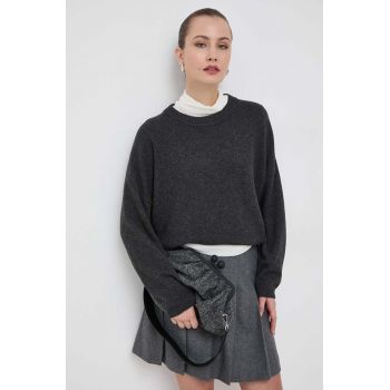 Liviana Conti pulover de lana femei, culoarea gri, light