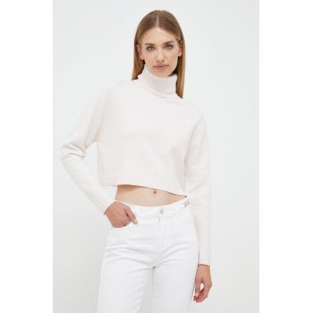 Morgan pulover femei, culoarea bej, light, cu guler ieftin