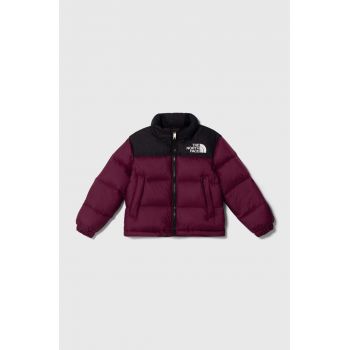 The North Face geaca de puf pentru copii 1996 RETRO NUPTSE JACKET culoarea violet de firma originala