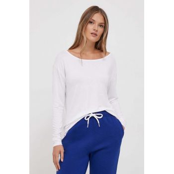 United Colors of Benetton longsleeve femei, culoarea alb