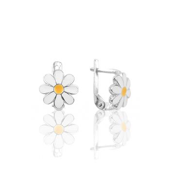 Cercei de argint cu model in forma de floare