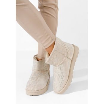 Cizme tip ugg Rosaine bej la reducere