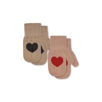 Konges Sløjd mănuși pentru bebeluși 2-pack culoarea maro